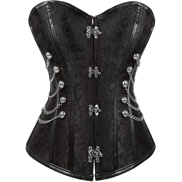 Amazon.com: Grebrafan Steampunk Jacquard Viking Corset Bustier Top
